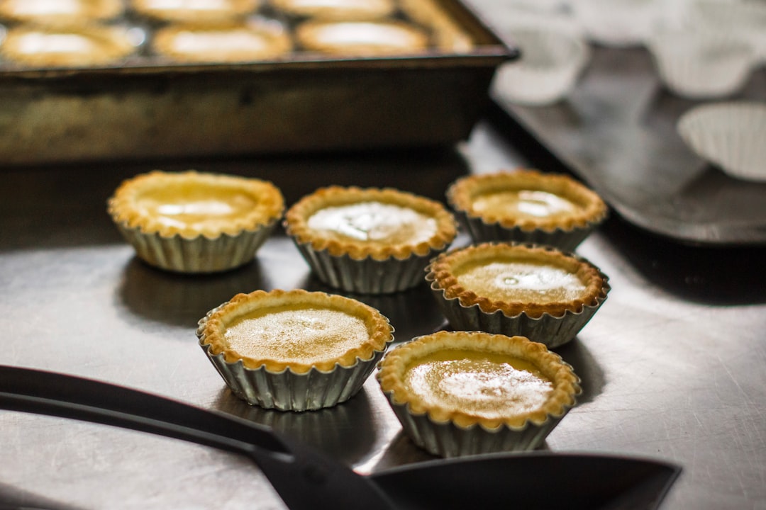 cupcakes on black steel tray