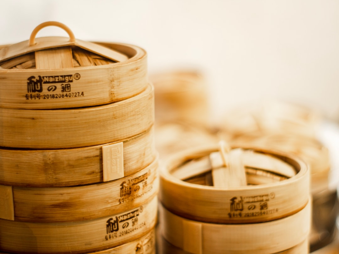 brown wooden barrels in tilt shift lens