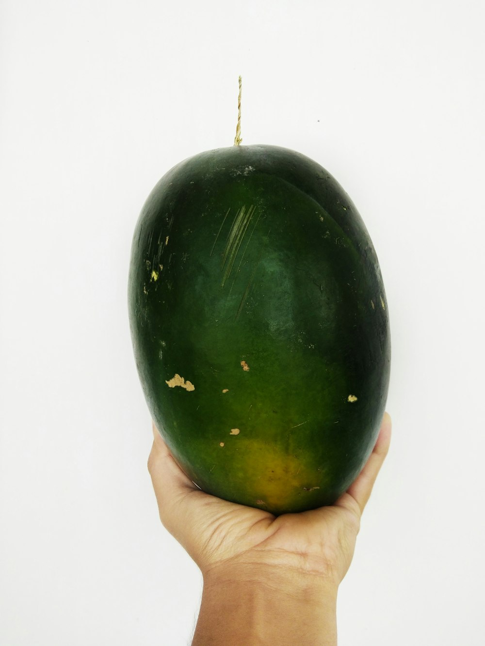 green watermelon on white surface