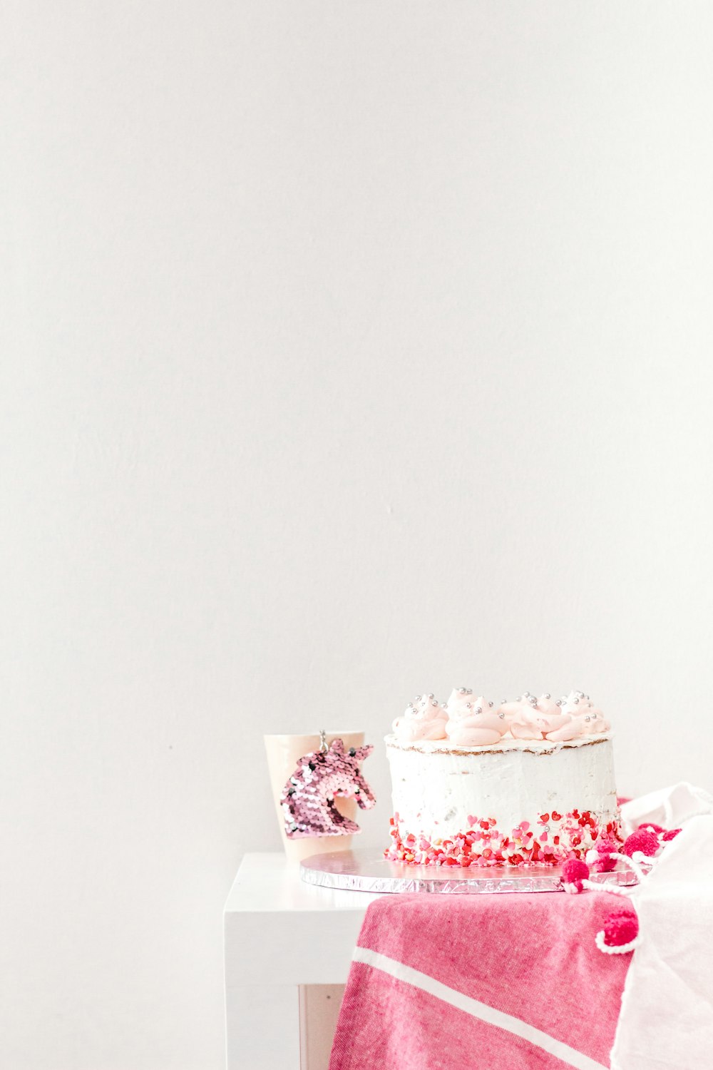 white and pink floral gift box