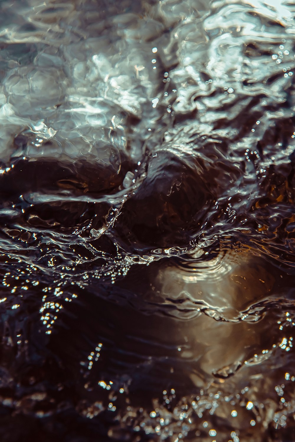 water splash in close up photography