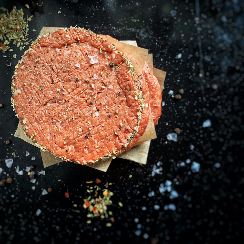 brown bread on black table