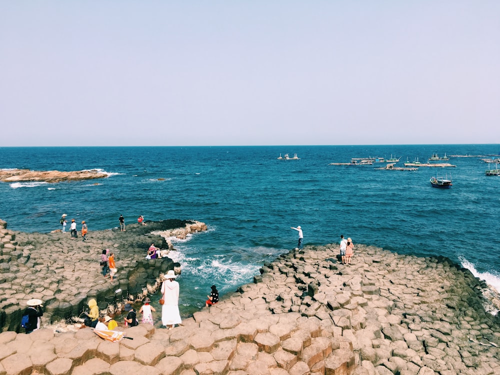 people on beach during daytime