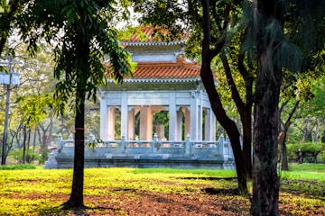 white concrete building near green trees during daytime