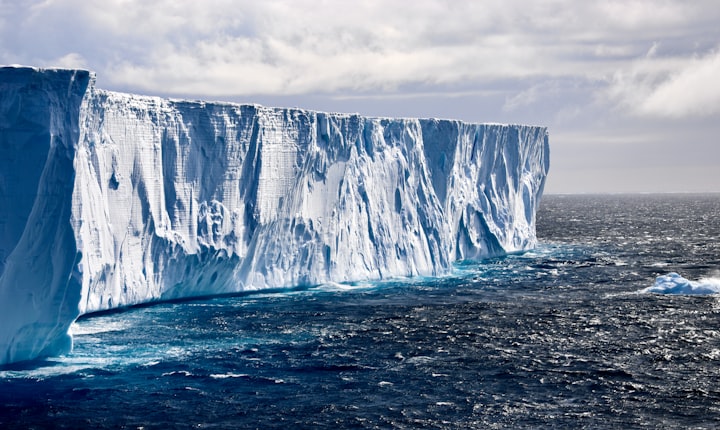 " Ice rocks melting on Antarctica "