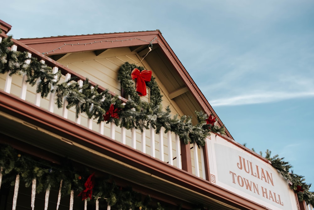 white and red wooden house