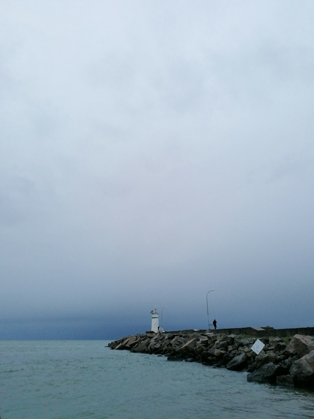 white and black lighthouse near body of water during daytime