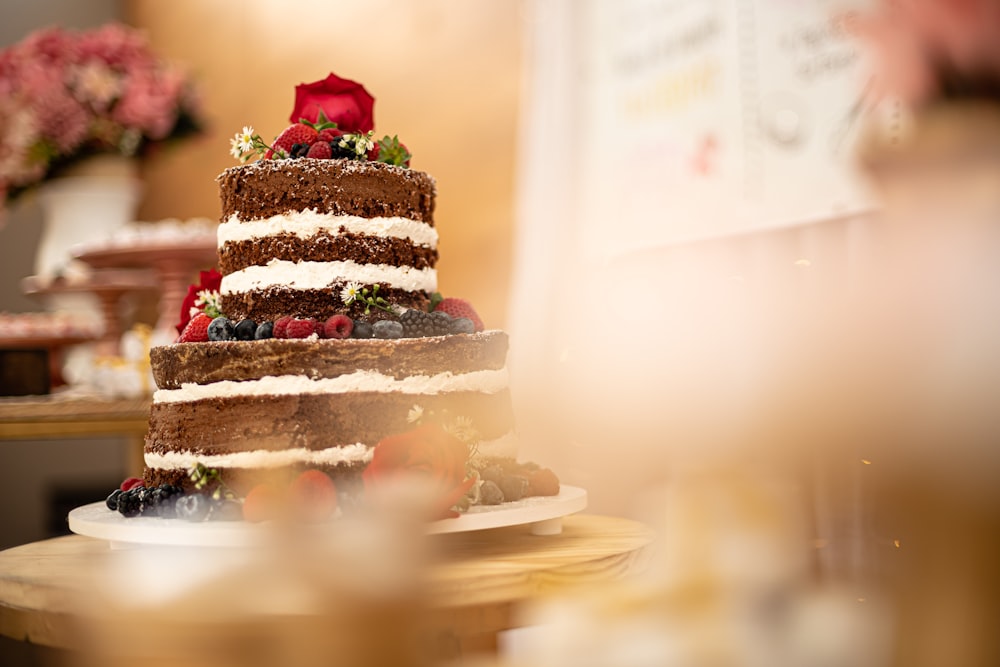 white and red cake on white ceramic plate