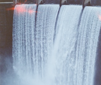 water falls in time lapse photography