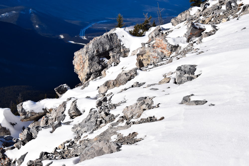 snow covered mountain during daytime