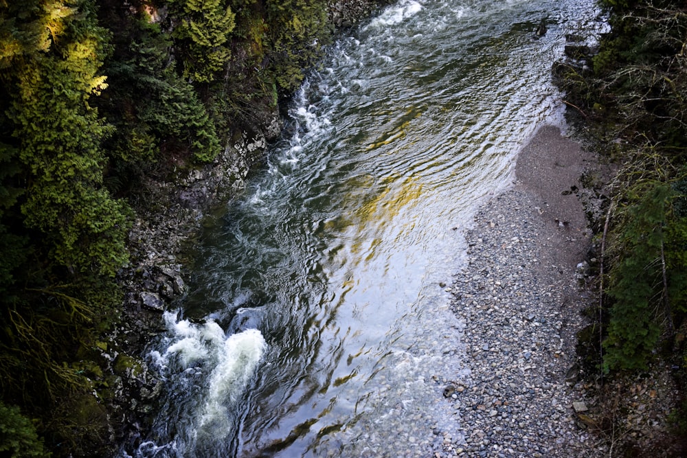 water falls on rocky shore during daytime