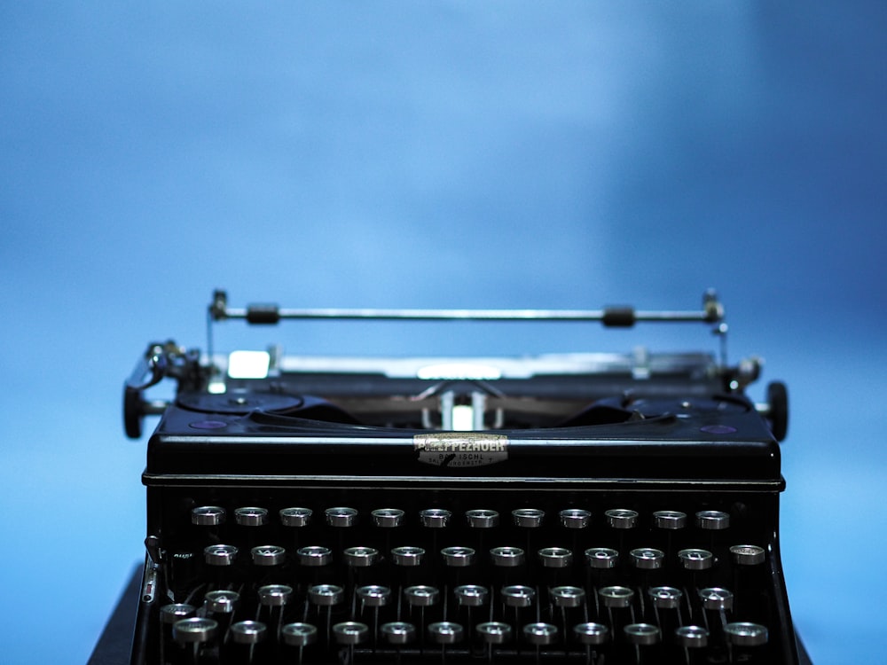 black typewriter in close up photography