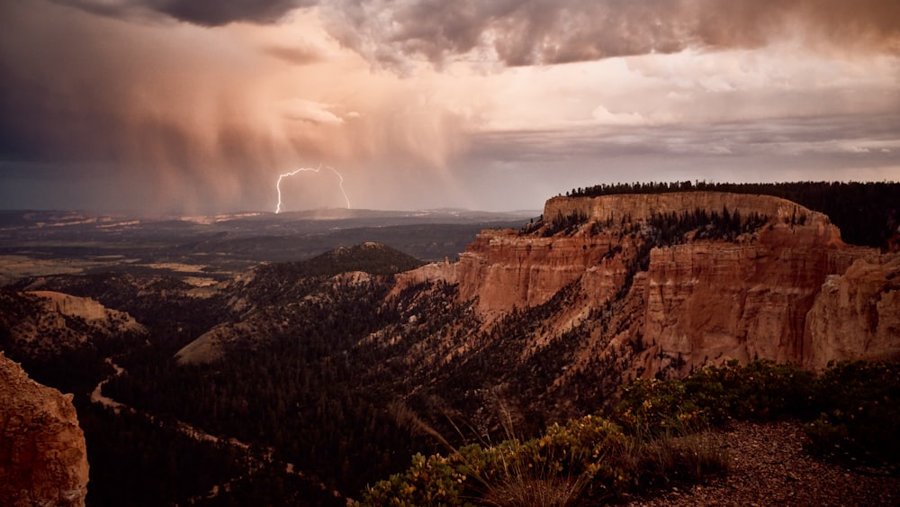 brown rocky mountain under cloudy sky during daytime