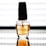 A clear bottle of OPI top coat nail polish stands on a reflective surface. The label on the bottle is visible with black text, and there is a dark-colored cap on top. The background is bright and evenly lit, enhancing the visibility of the product.