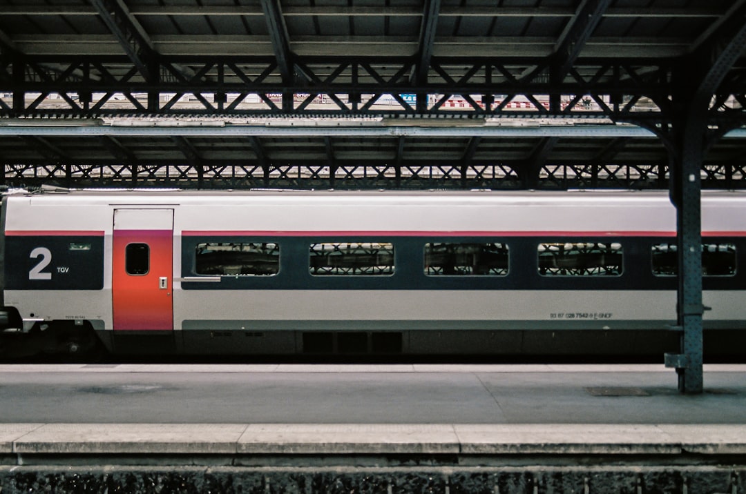 white and red train on train station, One way