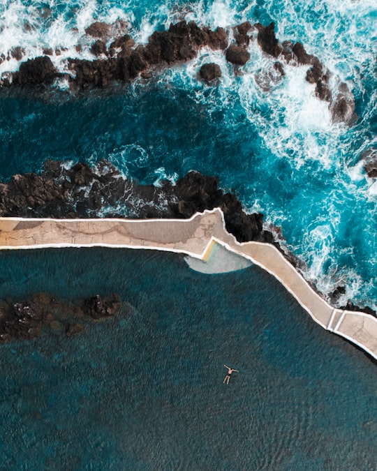 aerial view of beach during daytime in Porto Moniz Portugal