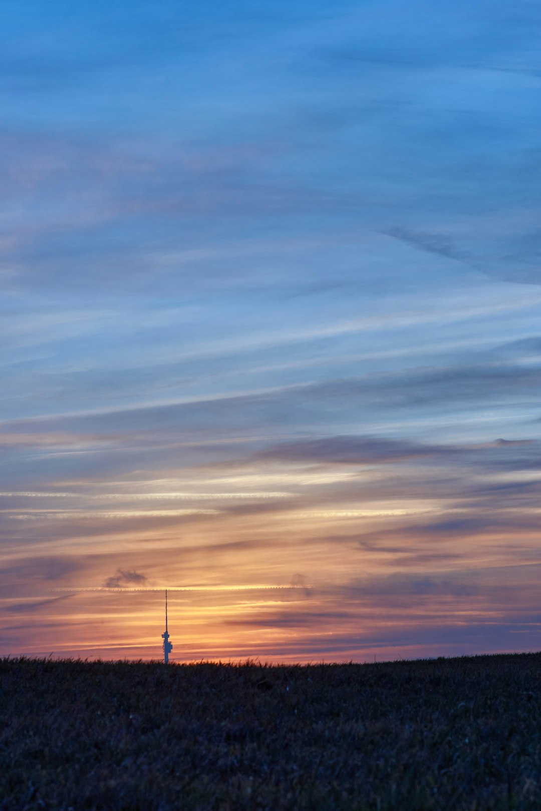 silhouette of tower during sunset