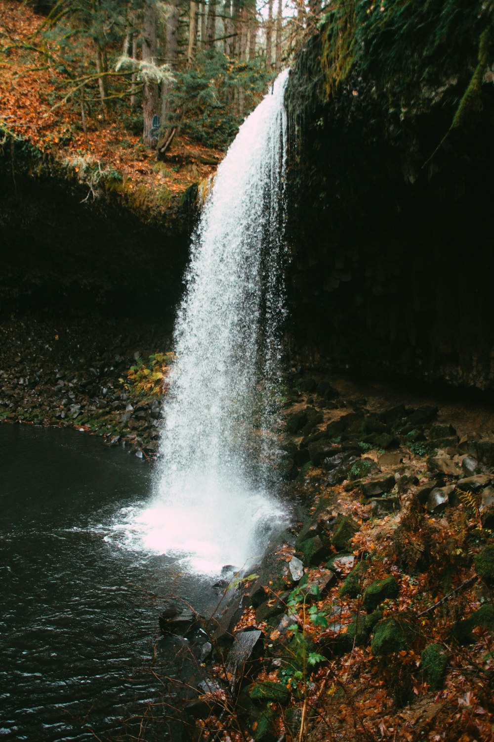 water falling from the ground