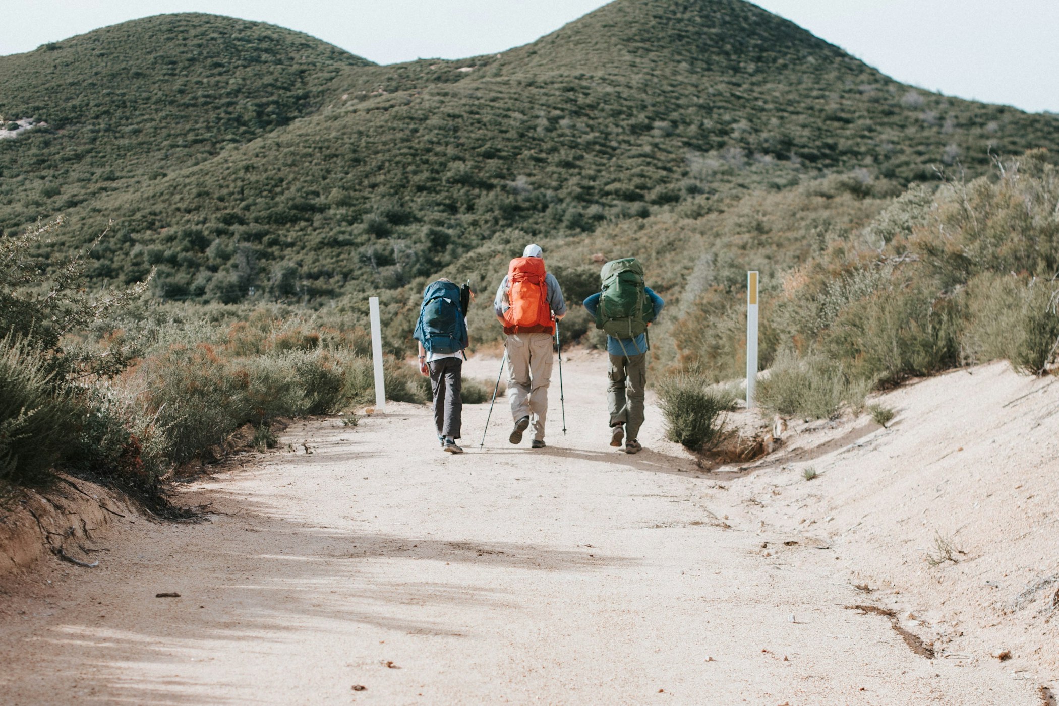 People backpacking in San Ysidro, a region of San Diego on the US-Mexico border (Aubrey Odom via Unsplash)