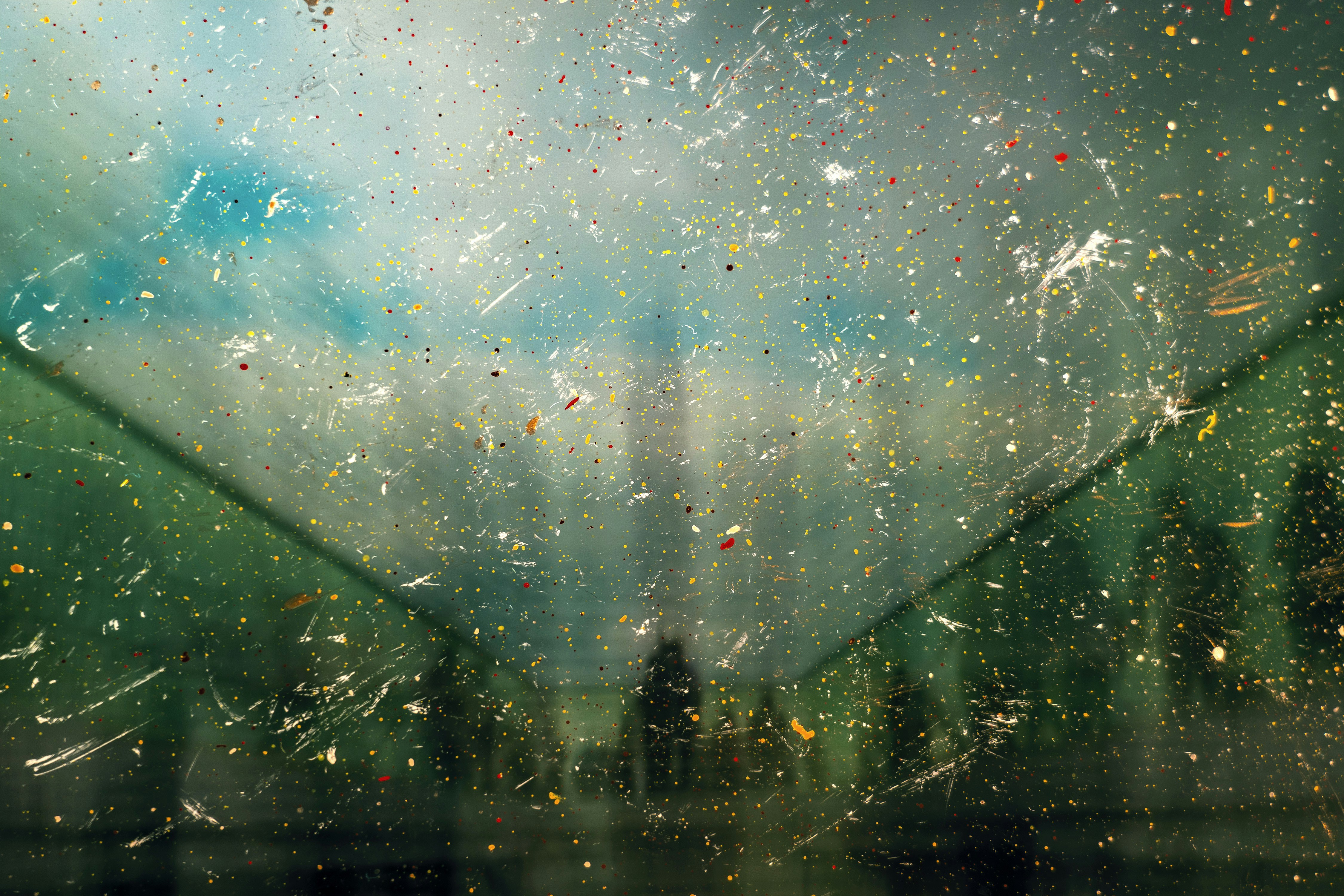 water droplets on glass during night time