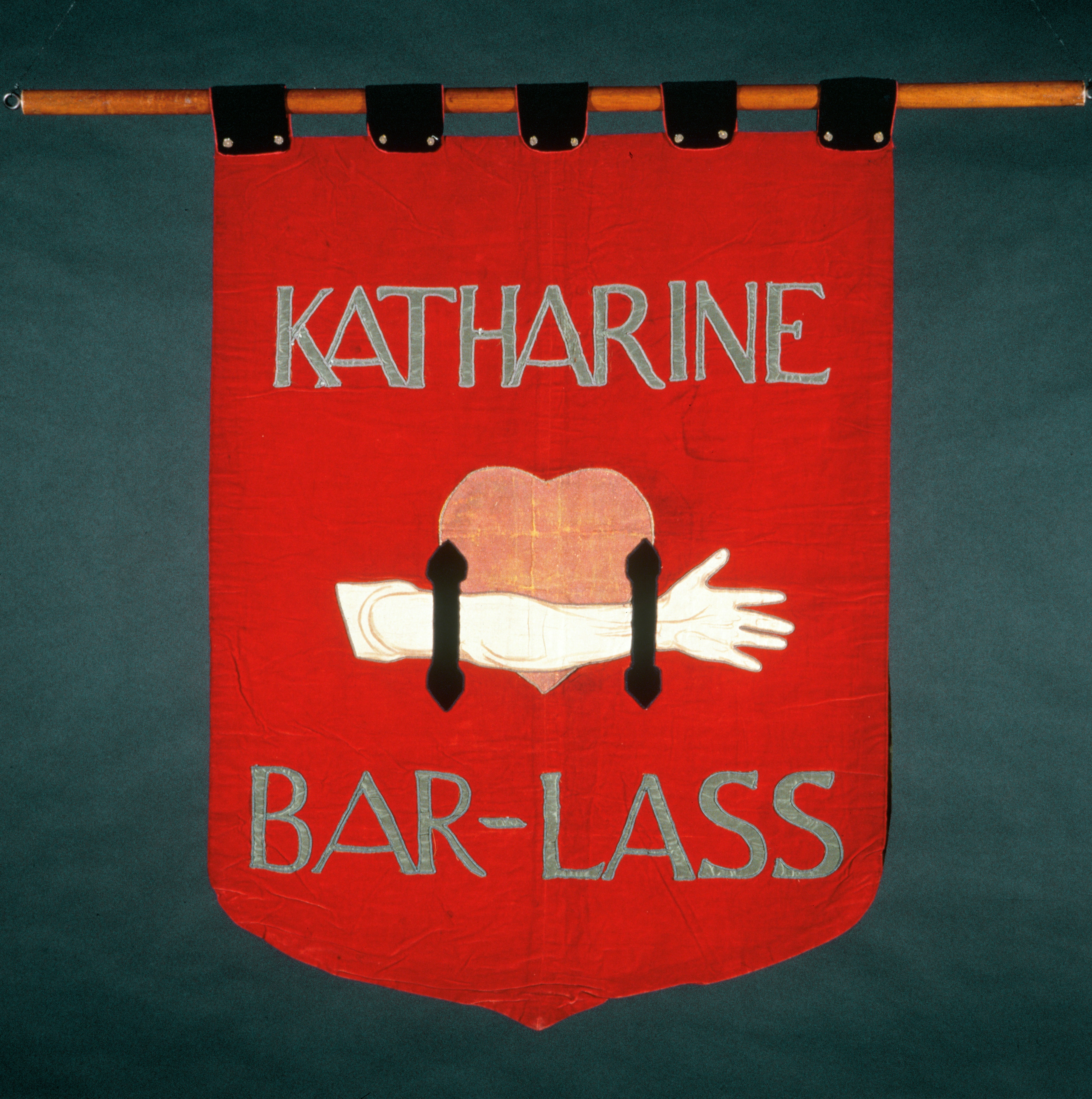 red and black i love you printed textile