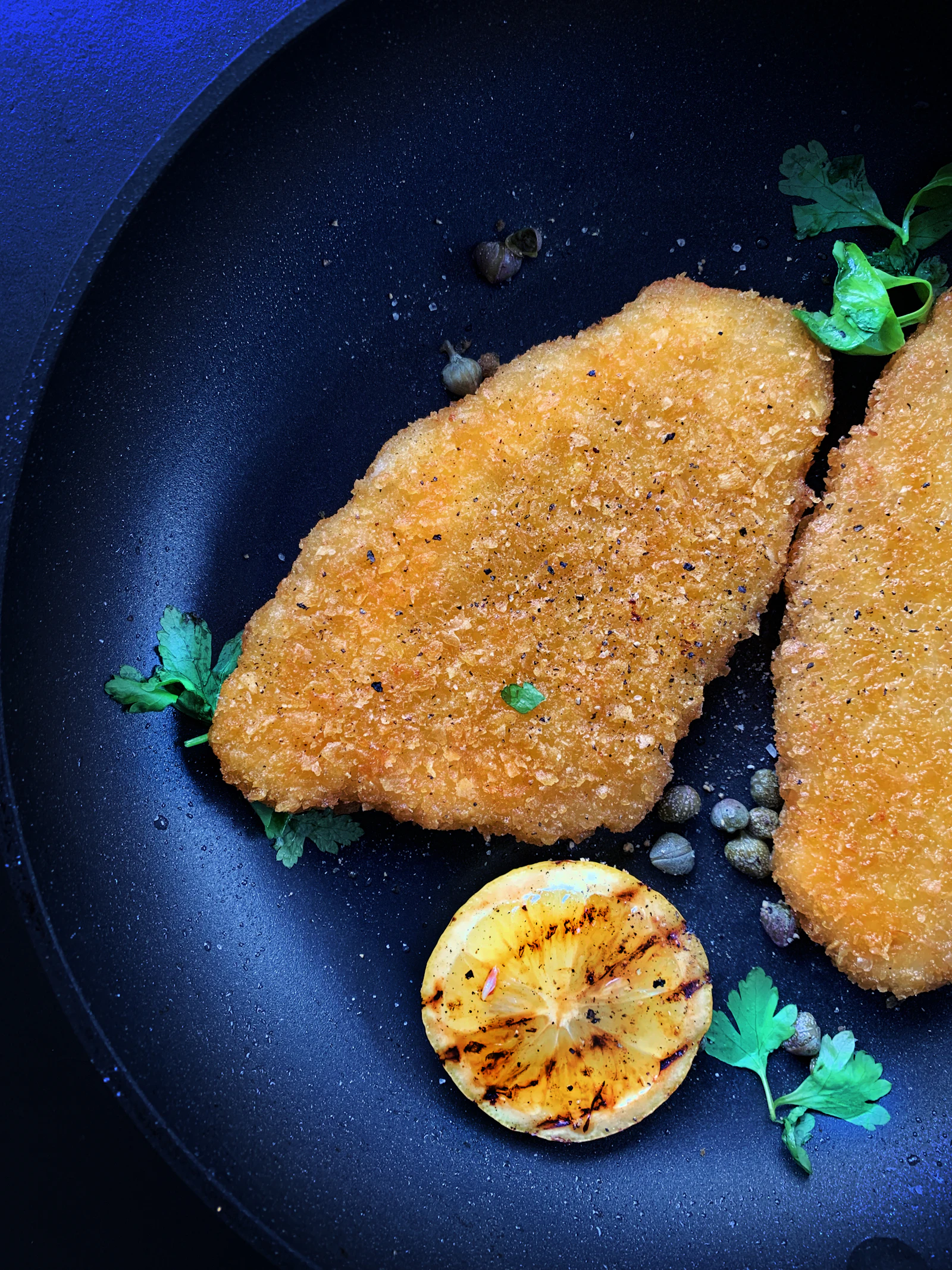 Southern fried chicken piled high on a platter