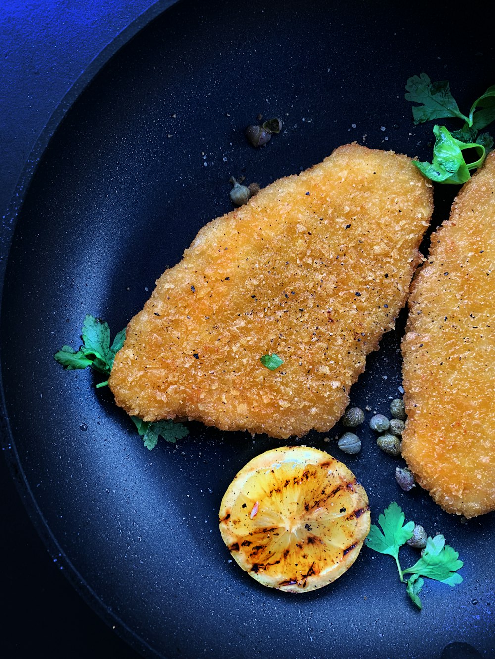 fried food on black frying pan