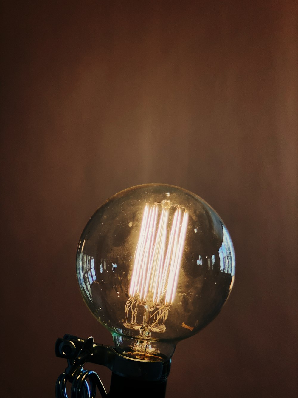 clear glass ball with black background