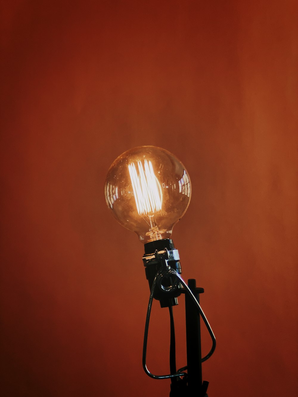 black and silver floor lamp