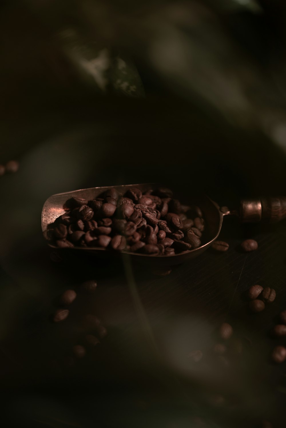 brown coffee beans on brown wooden table