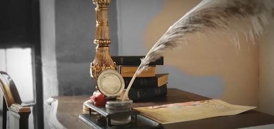 gold and white desk globe