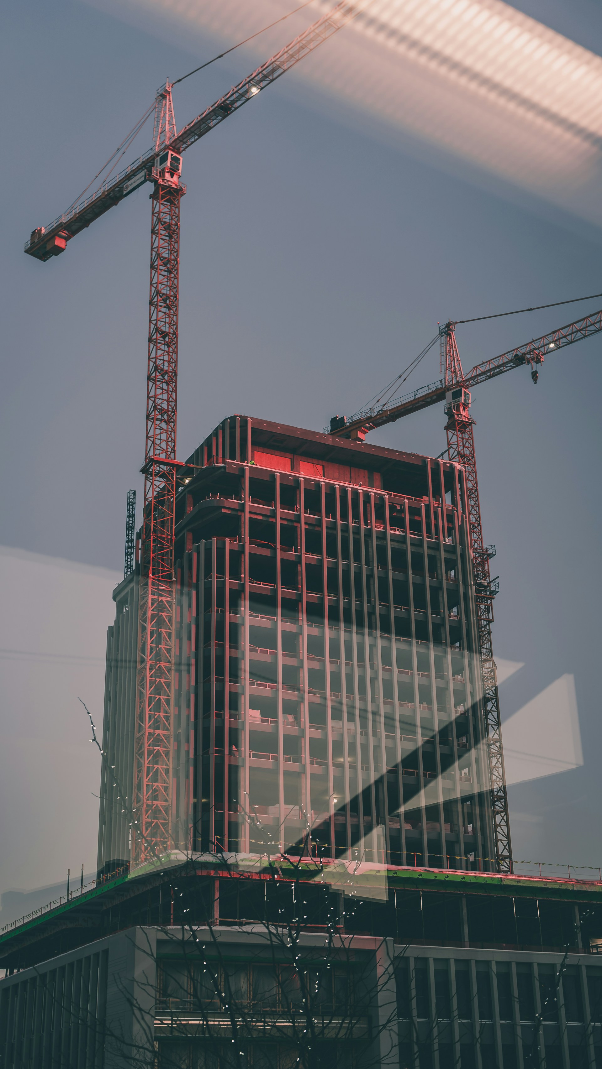red and white concrete building