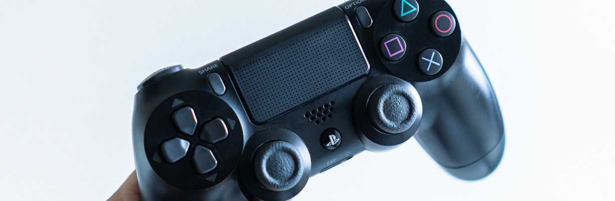 person holding black sony ps 4 game controller