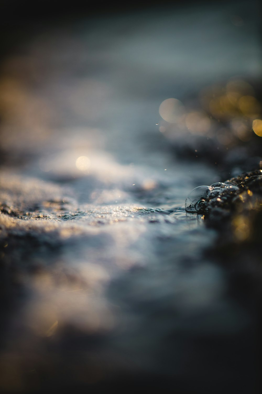 water droplets on brown rock