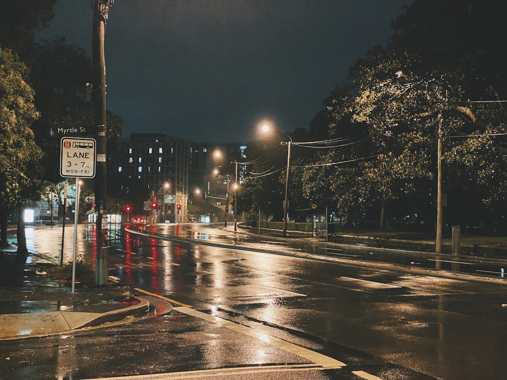 cars on road during night time