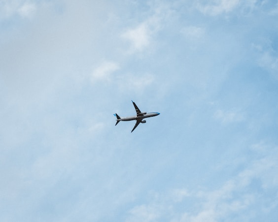 An airplane taking off into a clear blue sky symbolizing flight bookings.