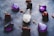 purple and white heart shaped stones