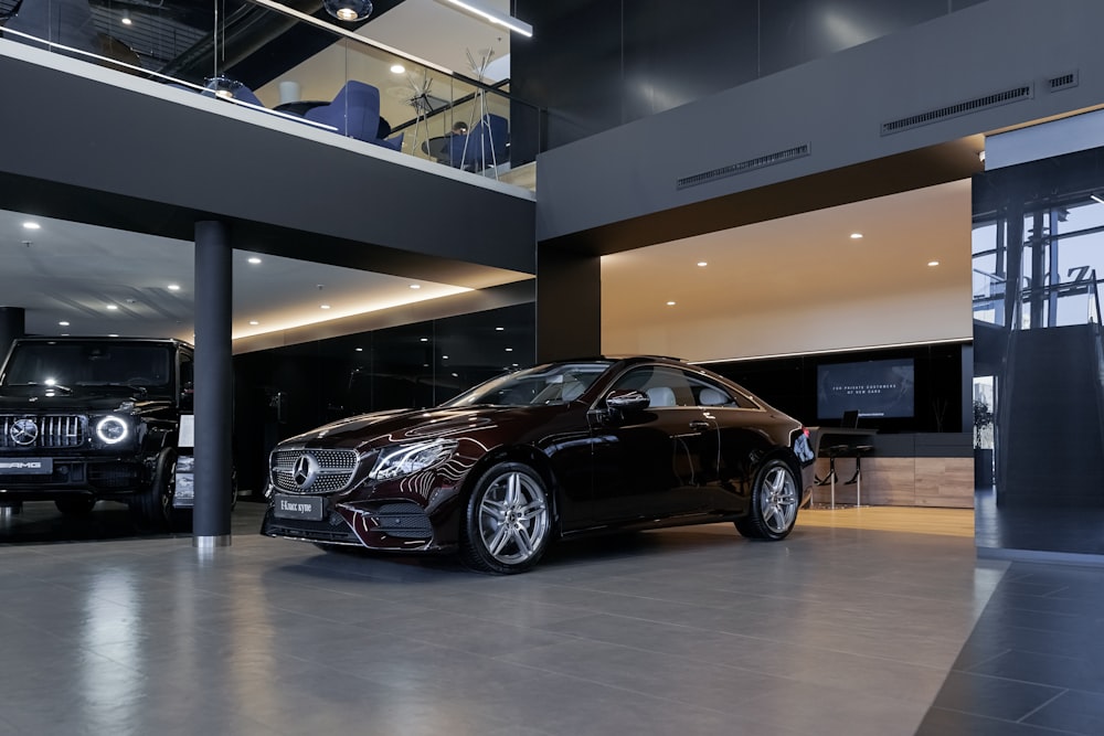 black porsche 911 parked in building