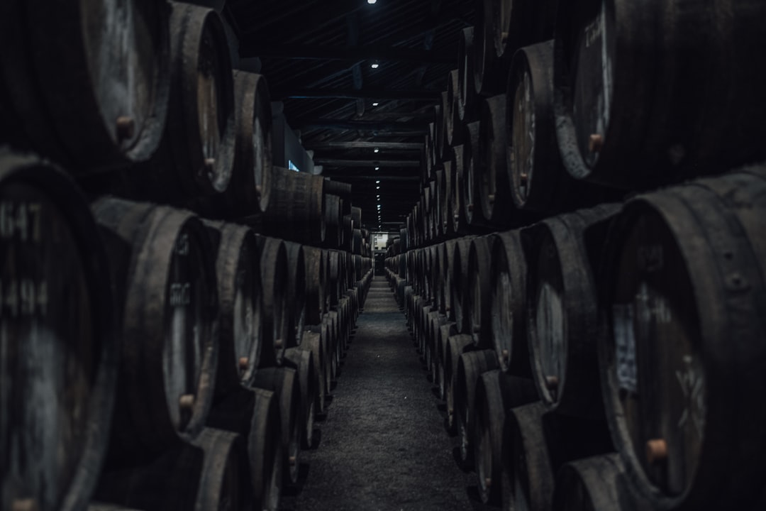 brown wooden barrels in a room