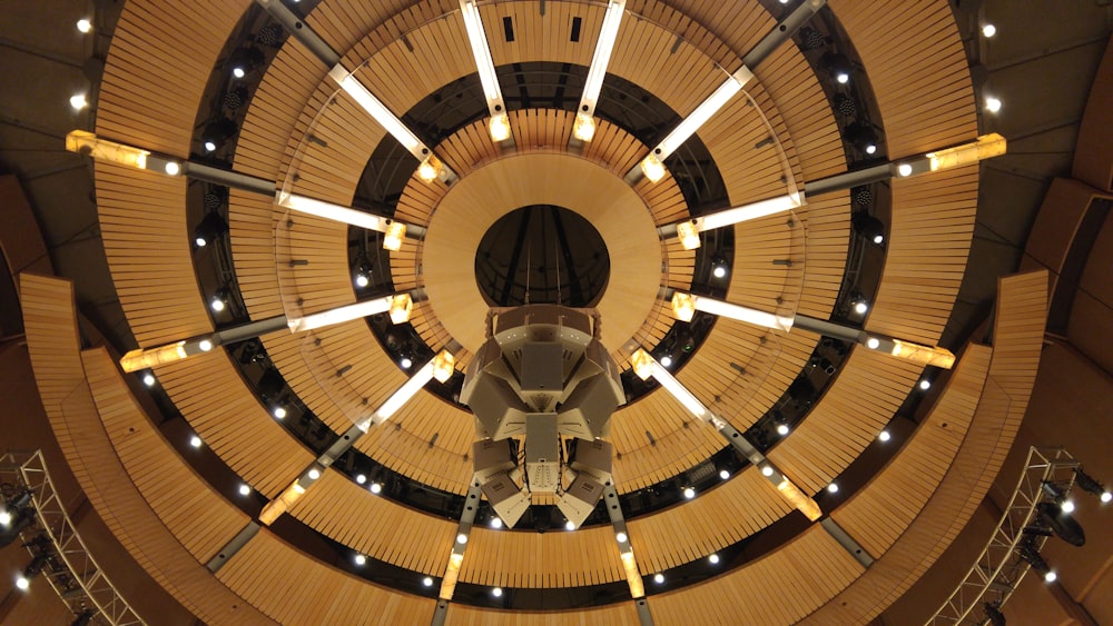 brown and white ceiling lamp