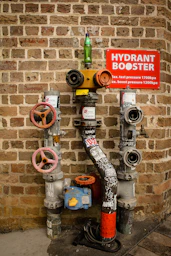 red and black metal pipe