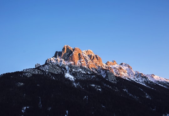 brown rocky mountain under blue sky during daytime in Province of Trento Italy