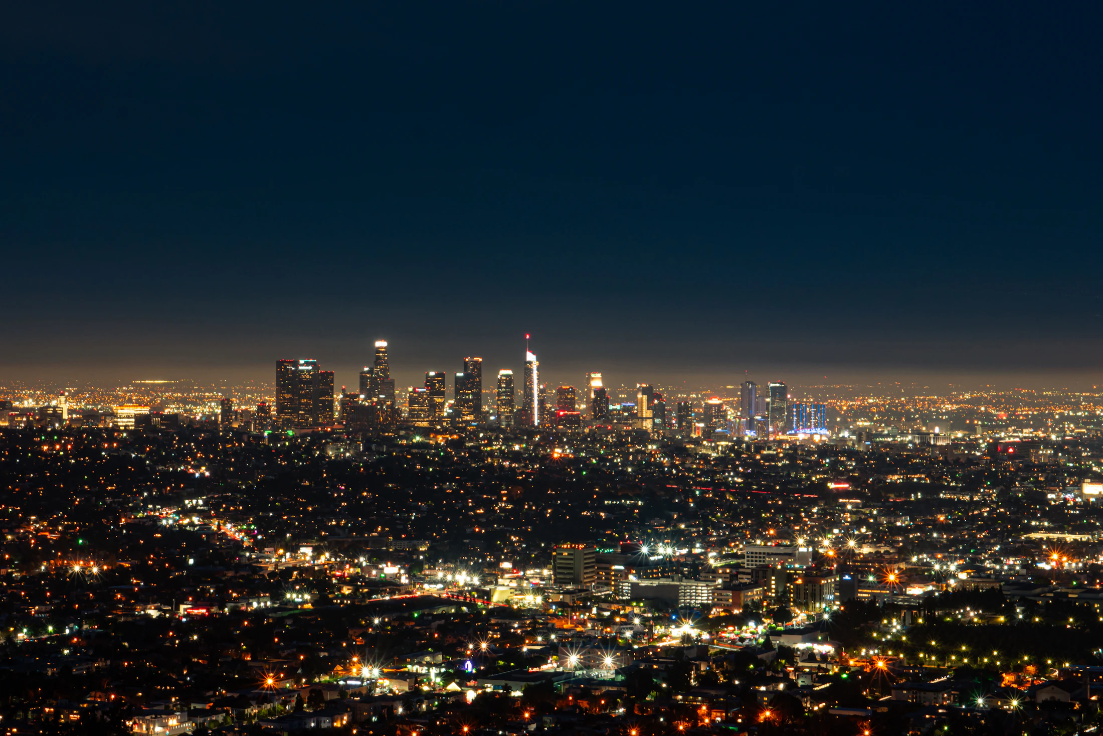City skyline at night