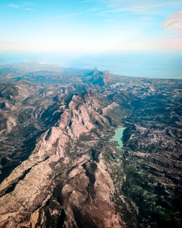 aerial view of rocky mountain during daytime
