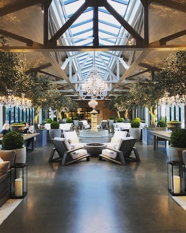 black and white chairs and table