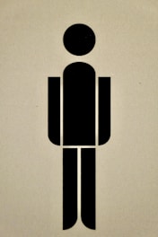 black and white arrow sign
