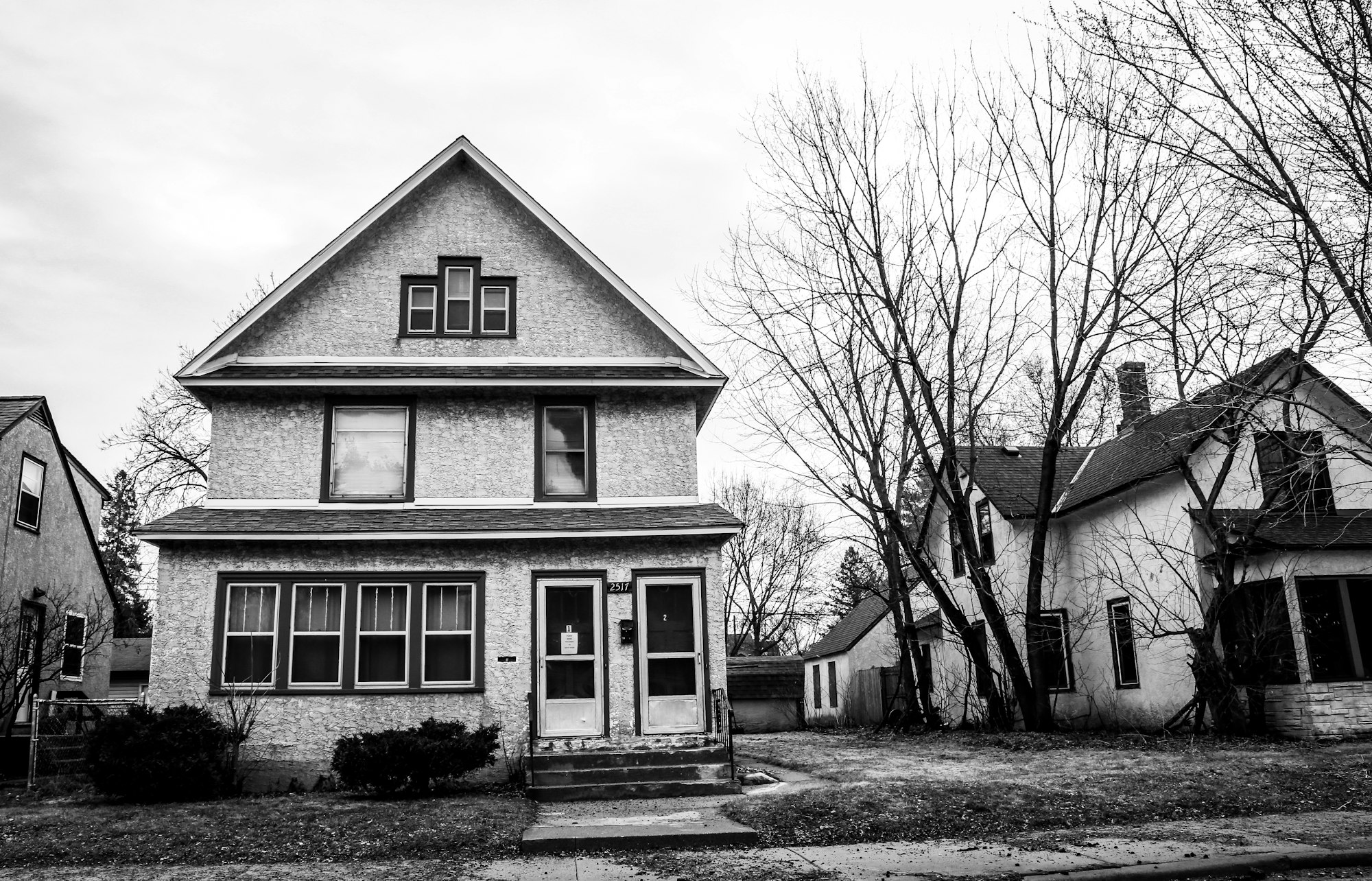 Just a couple miles from the heart of Minneapolis, this house was probably built post-war, beginning a movement of city expansion and eventual sprawl. I love this neighborhood, sitting on the northeast edge of the city, and everyone else does too. It's among the hottest and hippest of the area, filled with art spaces and recreated restaurants and brewpubs and distilleries and more. You should visit.