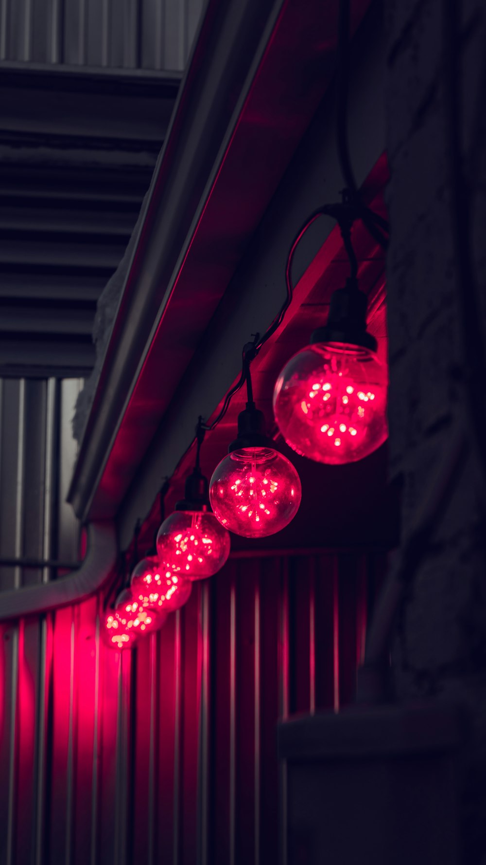 red paper lantern on ceiling