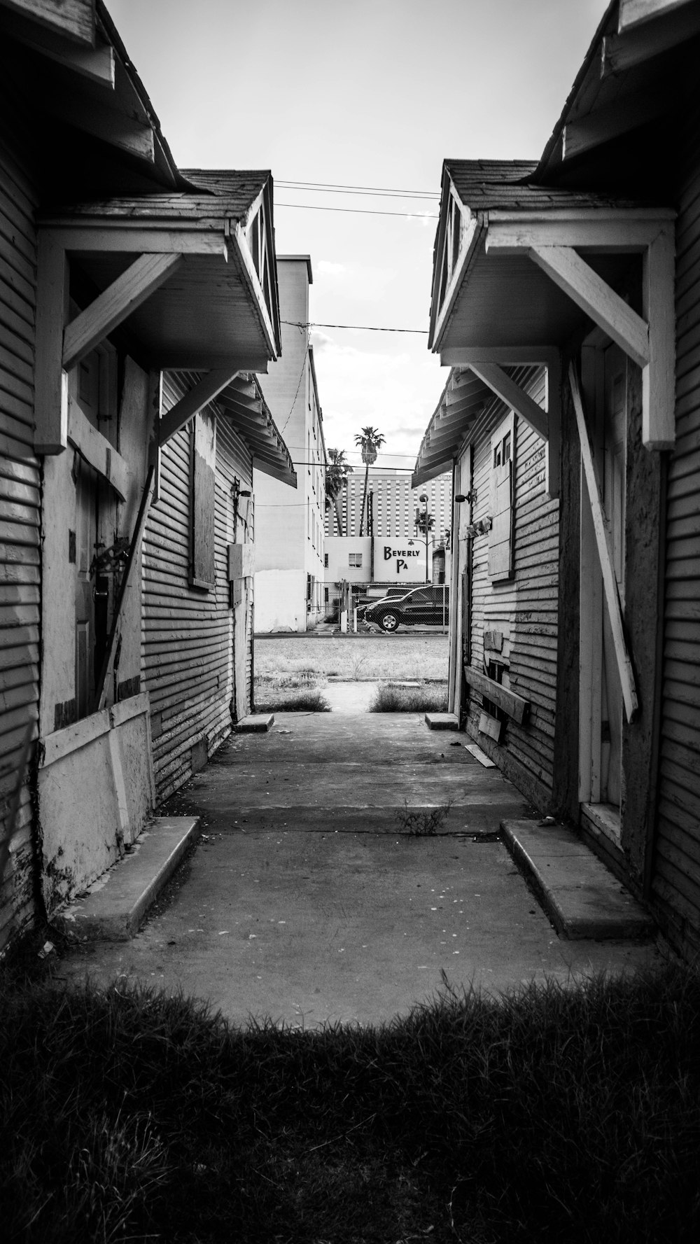 grayscale photo of a house