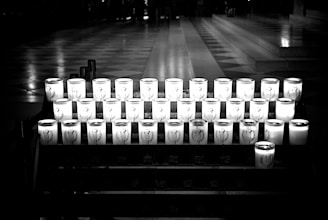A serene image of a traditional spiritual setting with candles and mystical symbols.